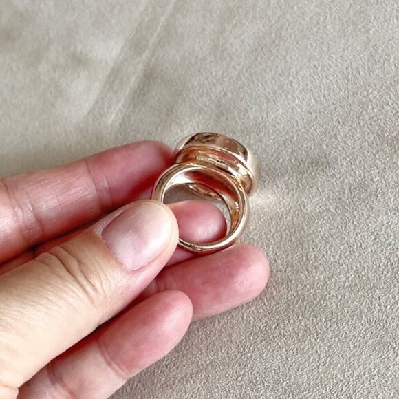 Rose Gold Pave 8 Point Starburst Stamp Fashion Costume Statement Ring - Picture 5 of 11